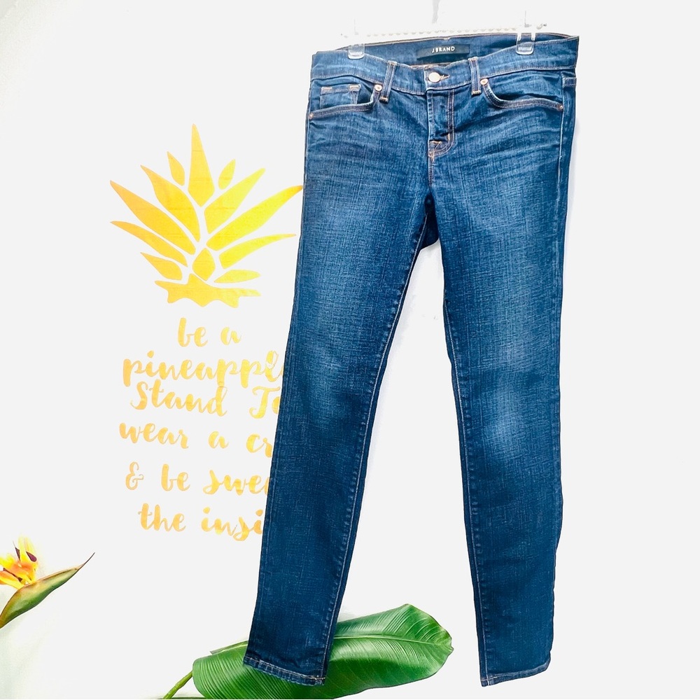 J BRAND Skinny Leg League Medium Wash Mid-Rise Skinny Jeans Denim Size 26 - Picture 2 of 11